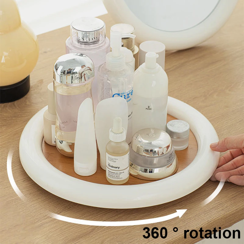 

360° Rotating Storage Tray Jewelry Display Plate Home Living Room Cosmetic Desktop Sundries Organizer Kitchen Spice Rack