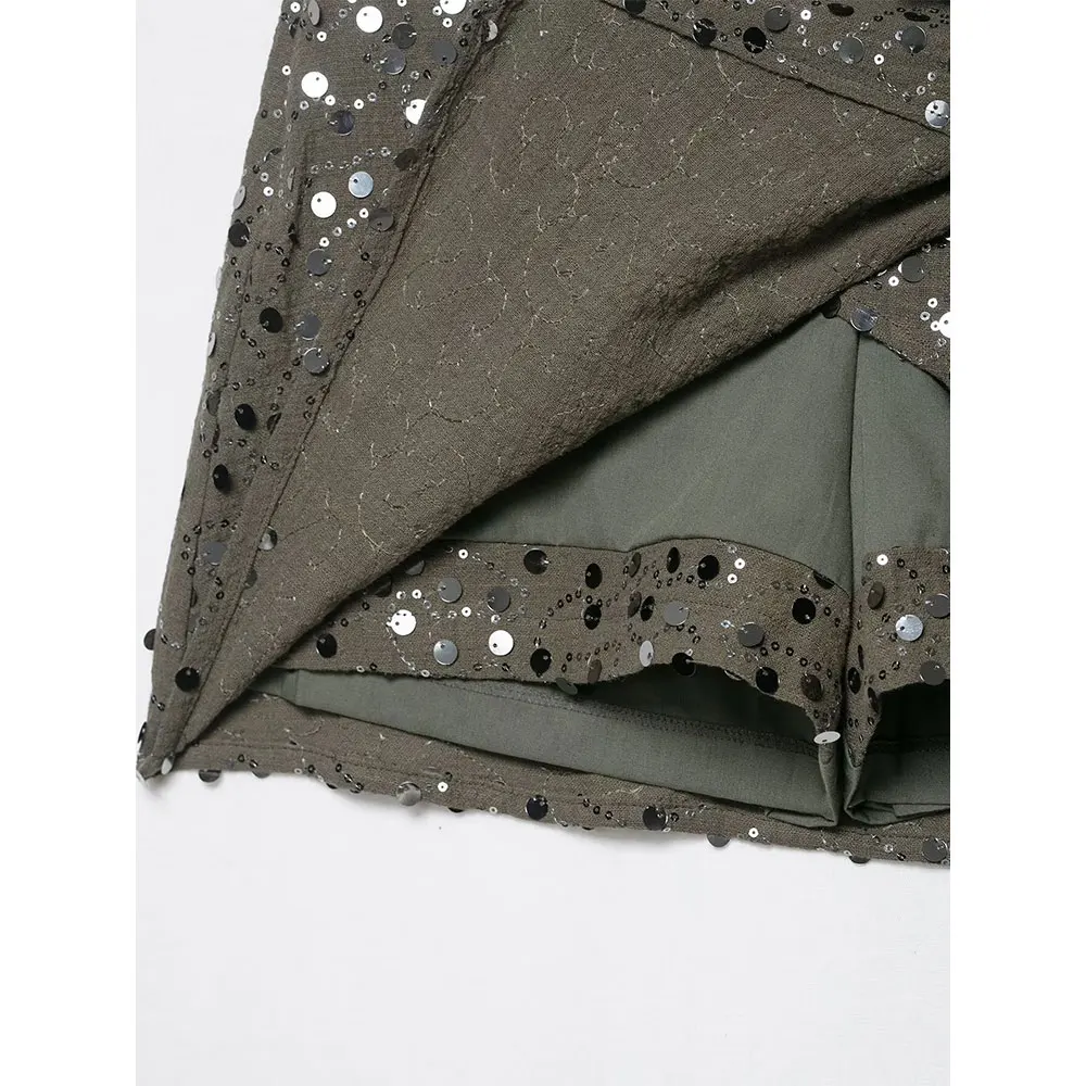 تنورة نسائية صغيرة من DUOPERI Y2K على شكل حرف a مع سحاب جانبي مطرز بخصر عالٍ تنانير غير رسمية للسيدات أنيقة