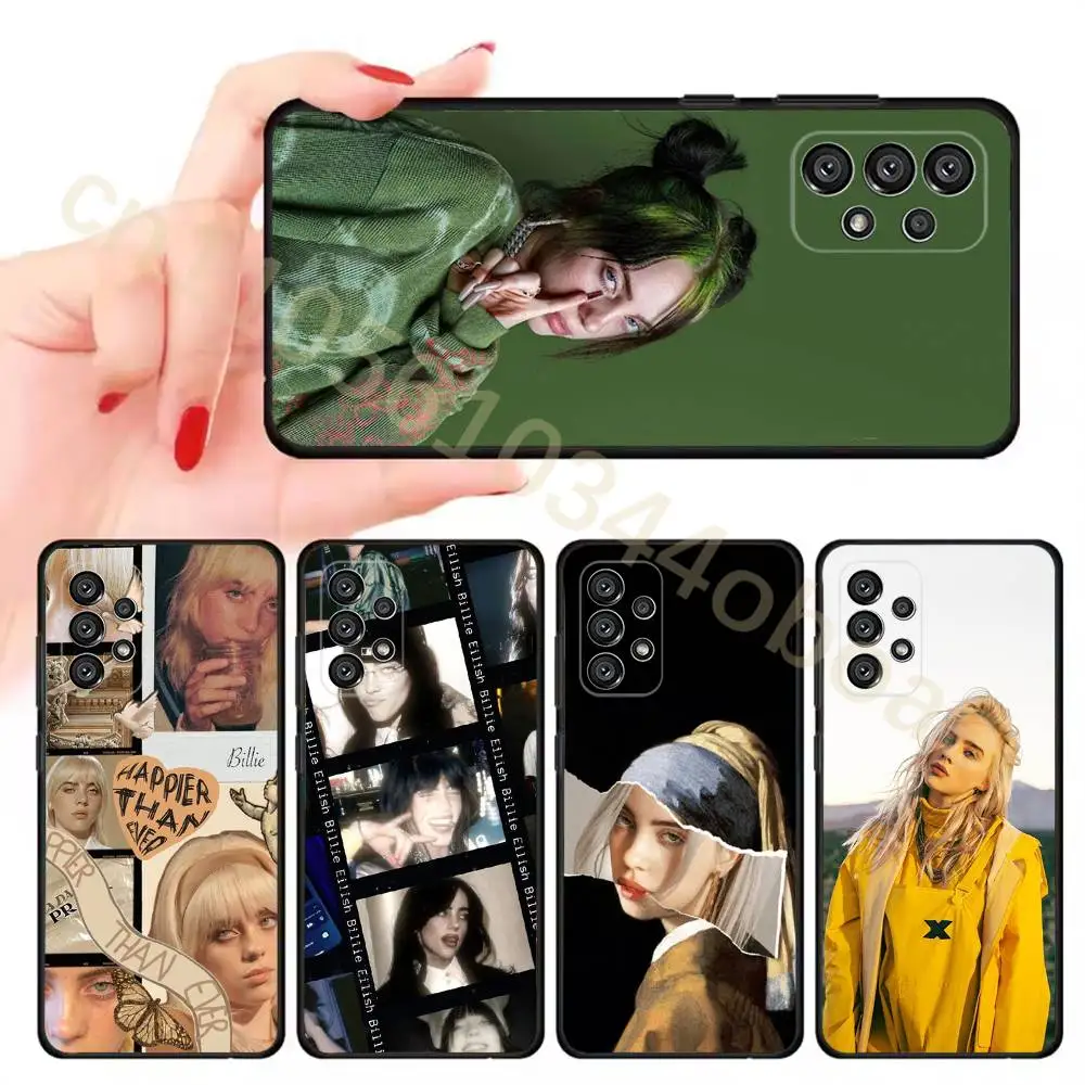 SINGER B-BILLIES EILISH Phone Case For Samsung Galaxy A13,21s,22,31,32,52,53,71,80,A91 Soft Black Cover