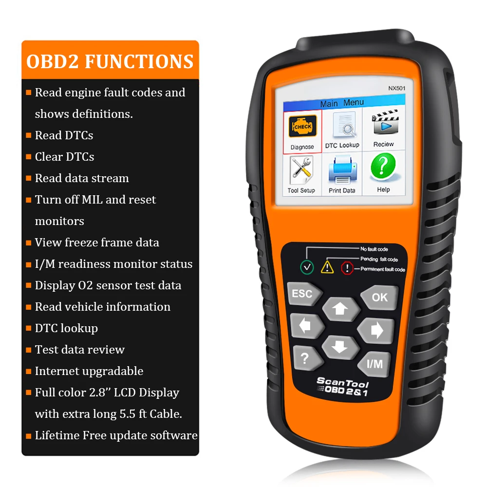 2022 New OBD2 Car Scanner Full Obd 2 Auto Diagnostic Scanner NEXPEAK NX501 Odb Auto Diagnostic Tool for Auto Scanner Automotive