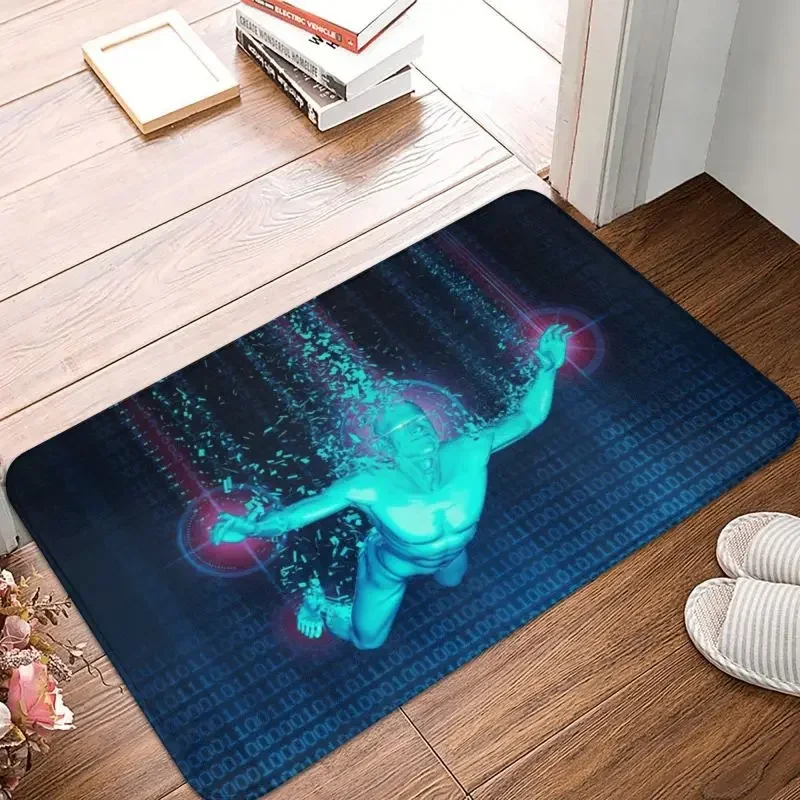 Custom Virtual Reality Diver Doormat Mat Anti-Slip Hacker Future Sci Fi Cyberspace Kitchen Bathroom Garage Rug Carpet 40*60cm