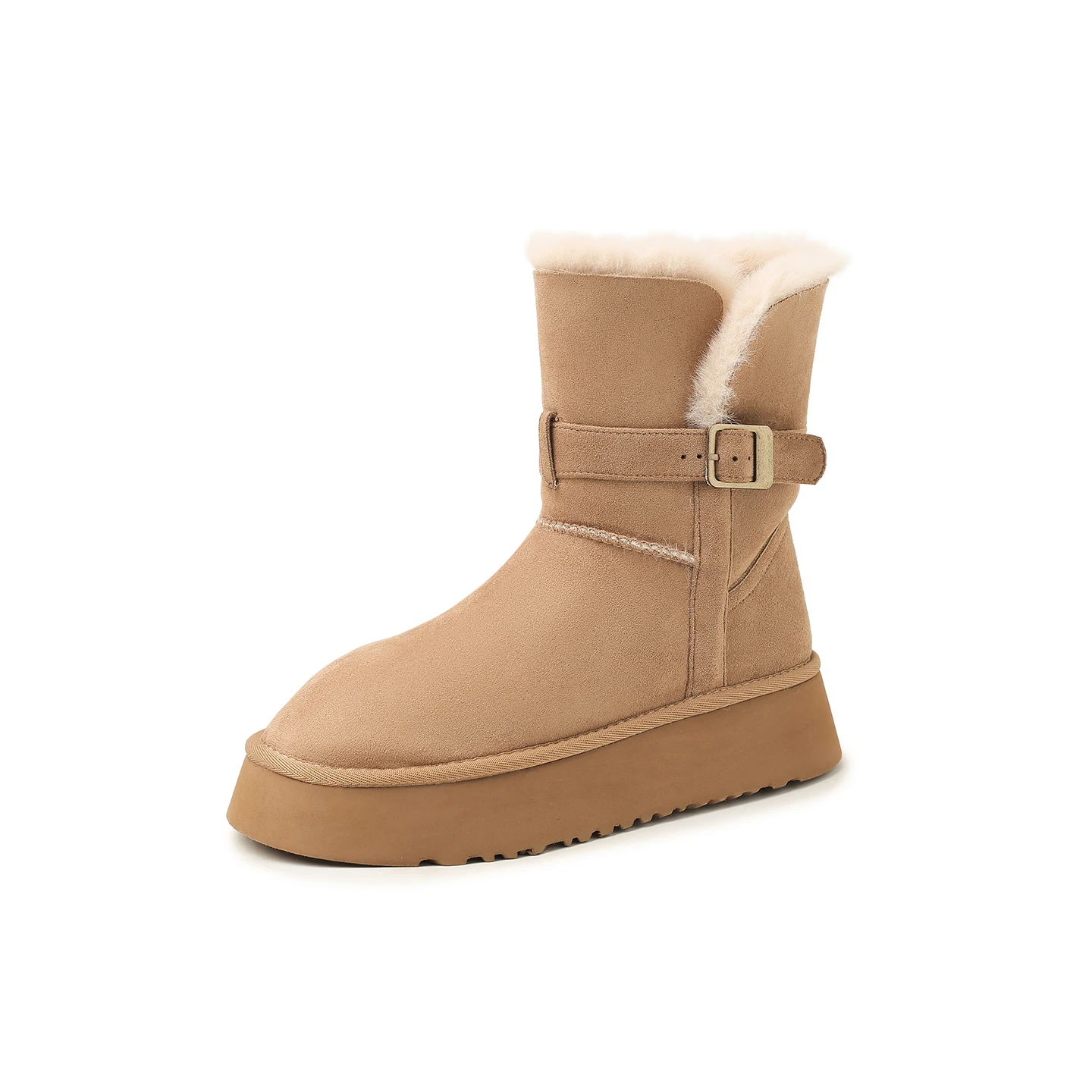 

AIWEZG Women's Snow Boots - Short Shaft, Medium Heel, Platform Thick Sole, Long Plush & Warm, Round Toe, Plus Size