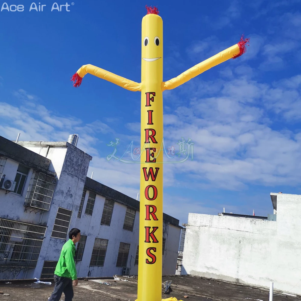 Custom 20ft Tall Yellow Waving Air Tube Man,Air Dancer Man/Boy For Advertising With Air Blower