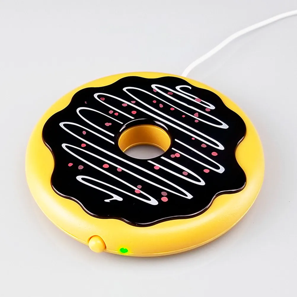 

1Pcs Compact USB Powered Electric Heating Coaster Doughnut Design Cup Warmer for Coffee Tea Milk Keep Warm Portable Desk Mat