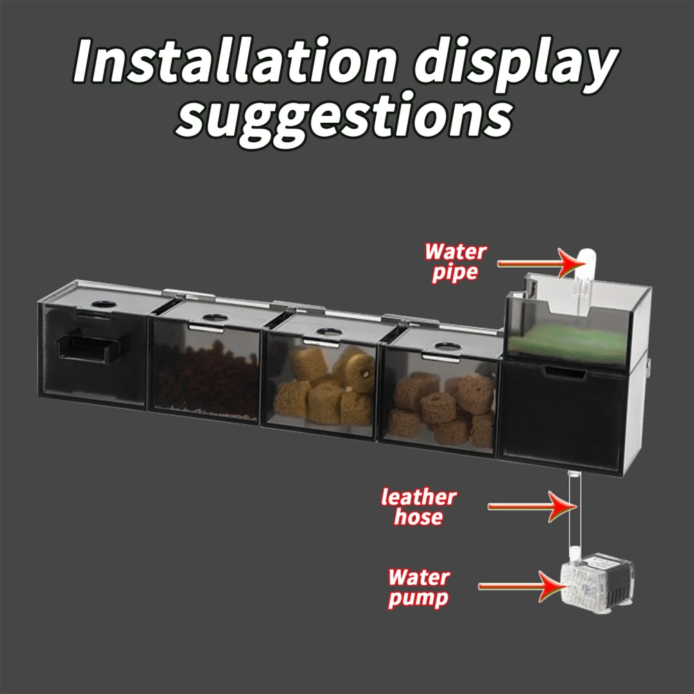 3-in-1 Fish Tank Waterfall Filter Box Wall Mounted Built-in Silent Circulating Water Purifier For Fish Tank Aquarium