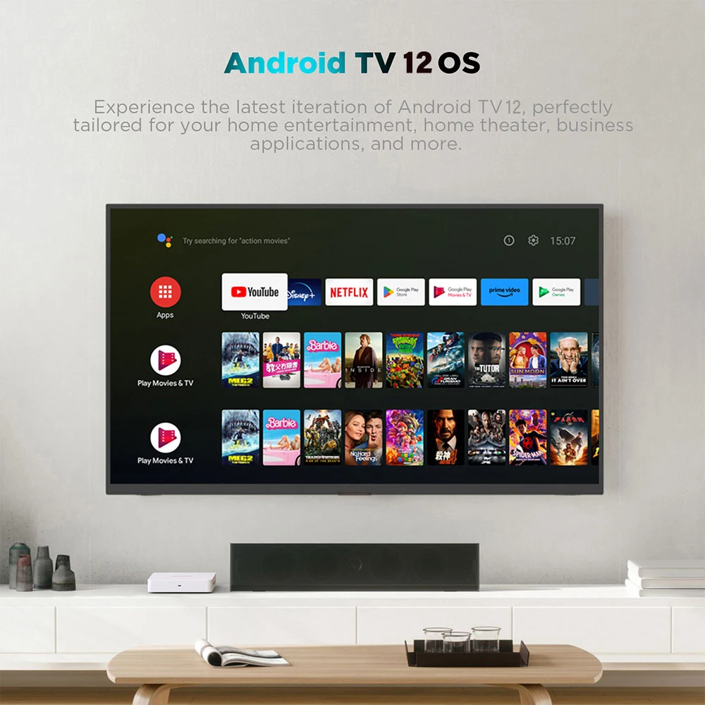 الجملة KICKPI KP1 Google & Netflix TV Box Android 12 Amlogic S905Y4 2GB 32GB دعم 1080P H.265 4K Dual Wifi BT5.0 Voice