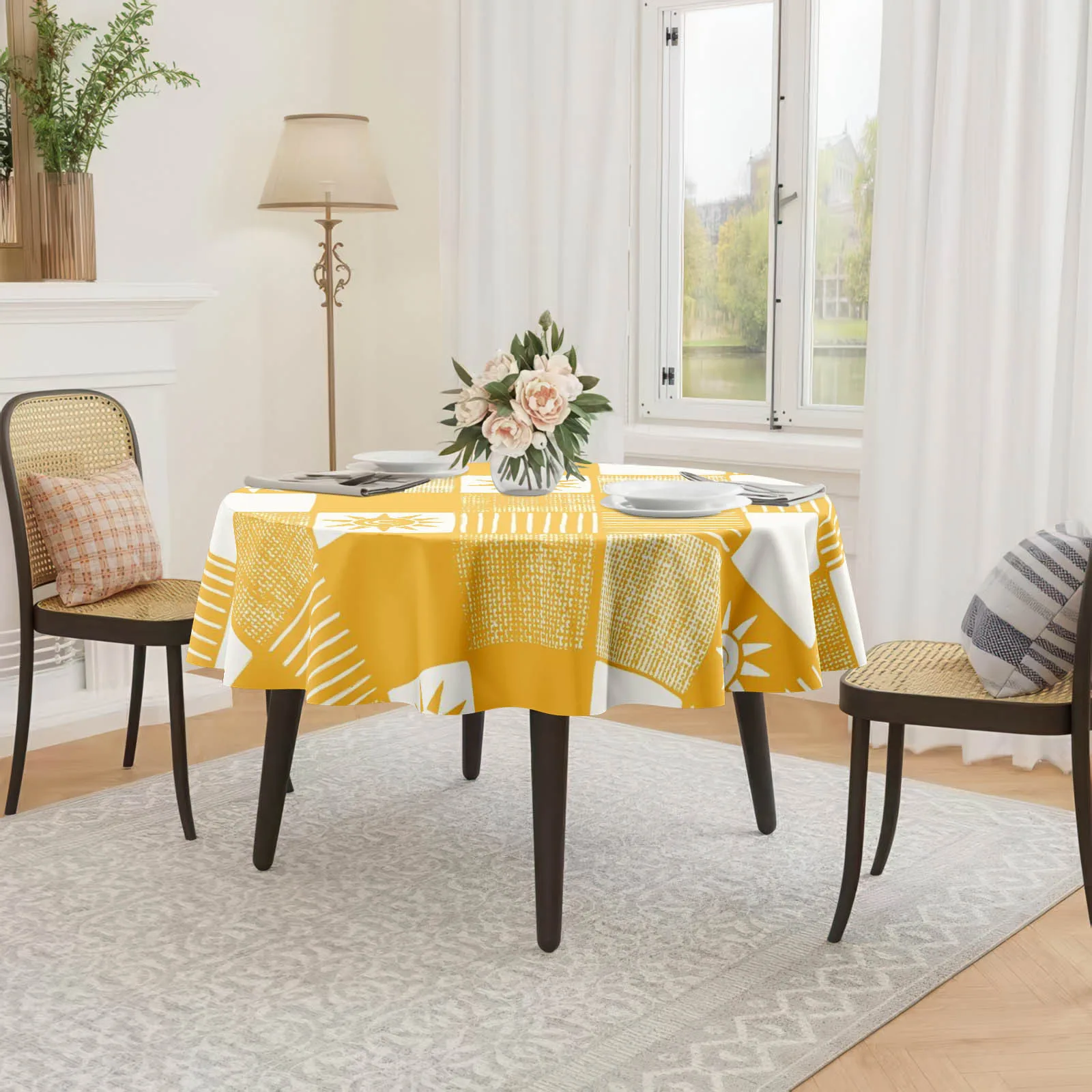 1 piece of 2D flat-printed tablecloth, check pattern sun print [2D flat printing] tableclothzyc