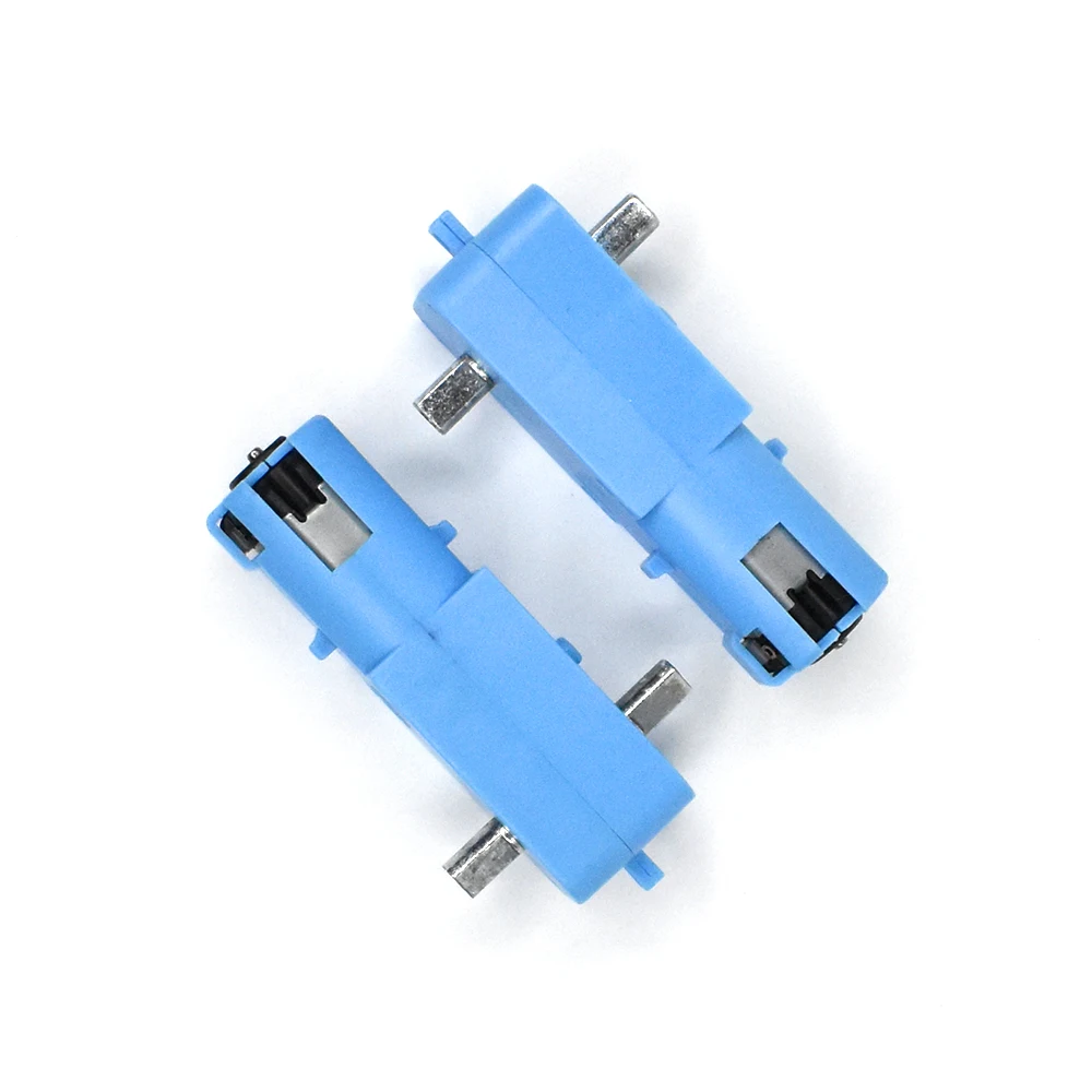 DC 3V-6V 1:90 Metallgetriebemotor Ganzmetall/Halbmetall Einachsiger Getriebemotor Roboter Intelligentes Fahrzeug Geschwindigkeitsreduzierer TT Motor Blau – Detail 3