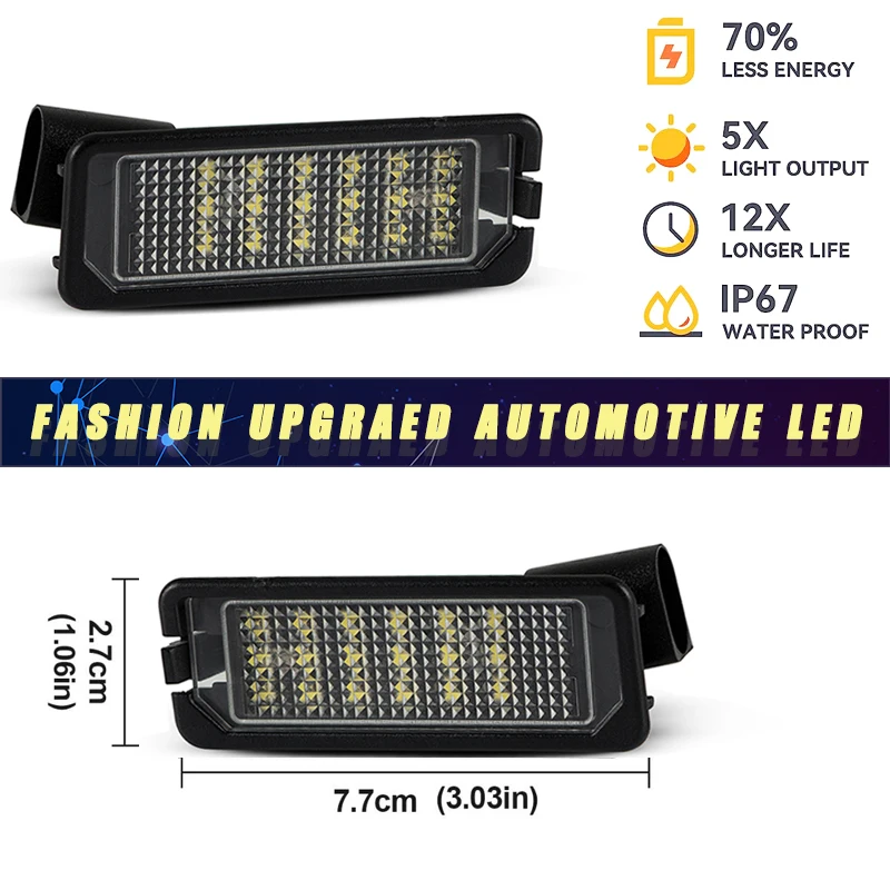 2Pcs Canbus LED License Plate Lights For Seat Leon MK2 MK3 Altea Ibiza MK4 MK5 Toledo Exeo Skoda Superb Car Number Plate Lamps