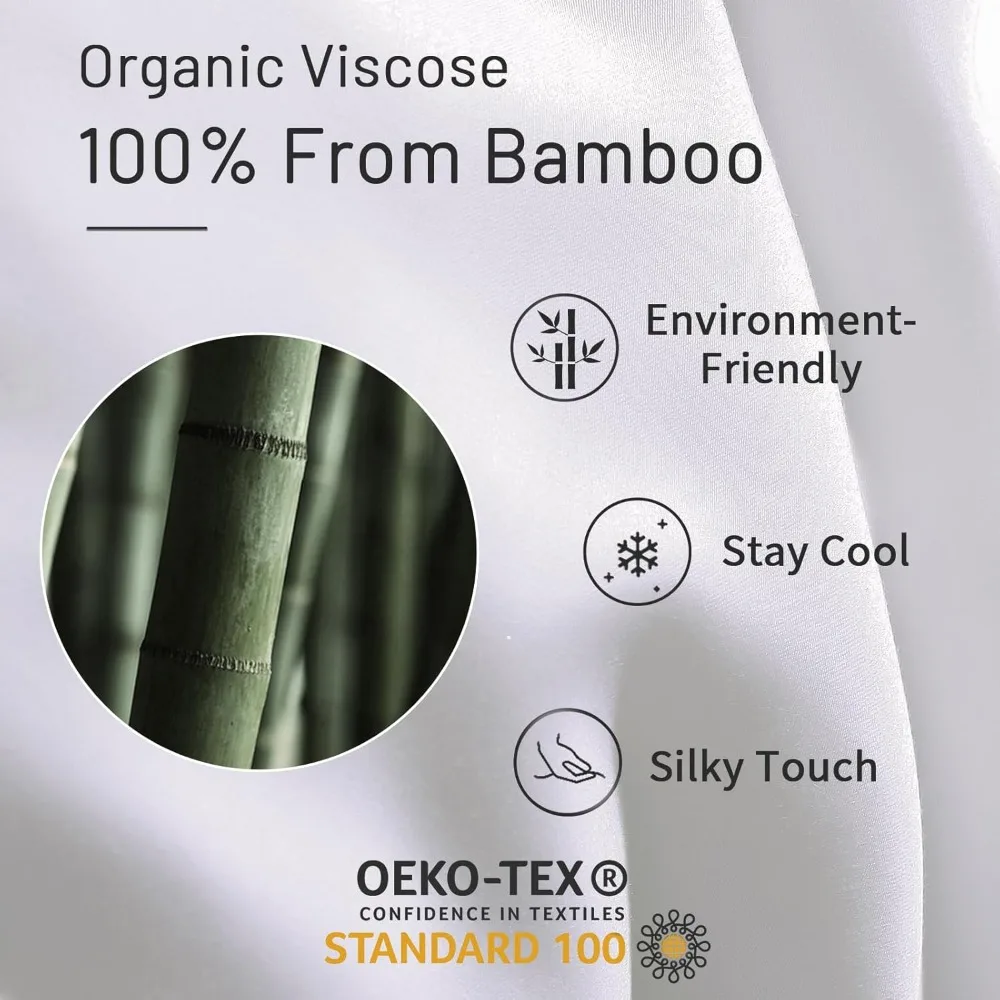 Viscose from Bamboo Cooling Comforter, White Queen Lightweight Down Alternative Cool Natural Organic Duvet Insert,  Beddin