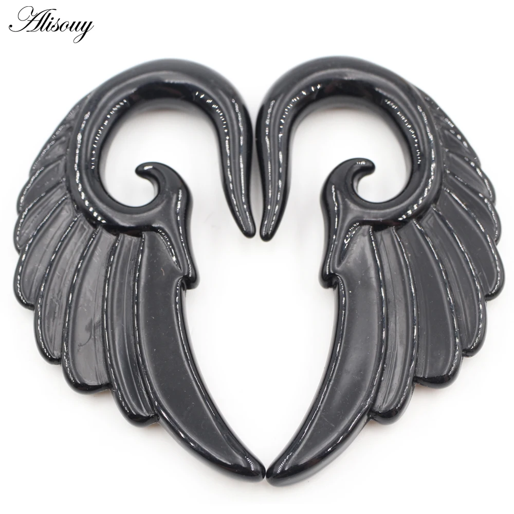 Acrylic Spiral Goat Horn Snail Ear Plugs, 2PCS