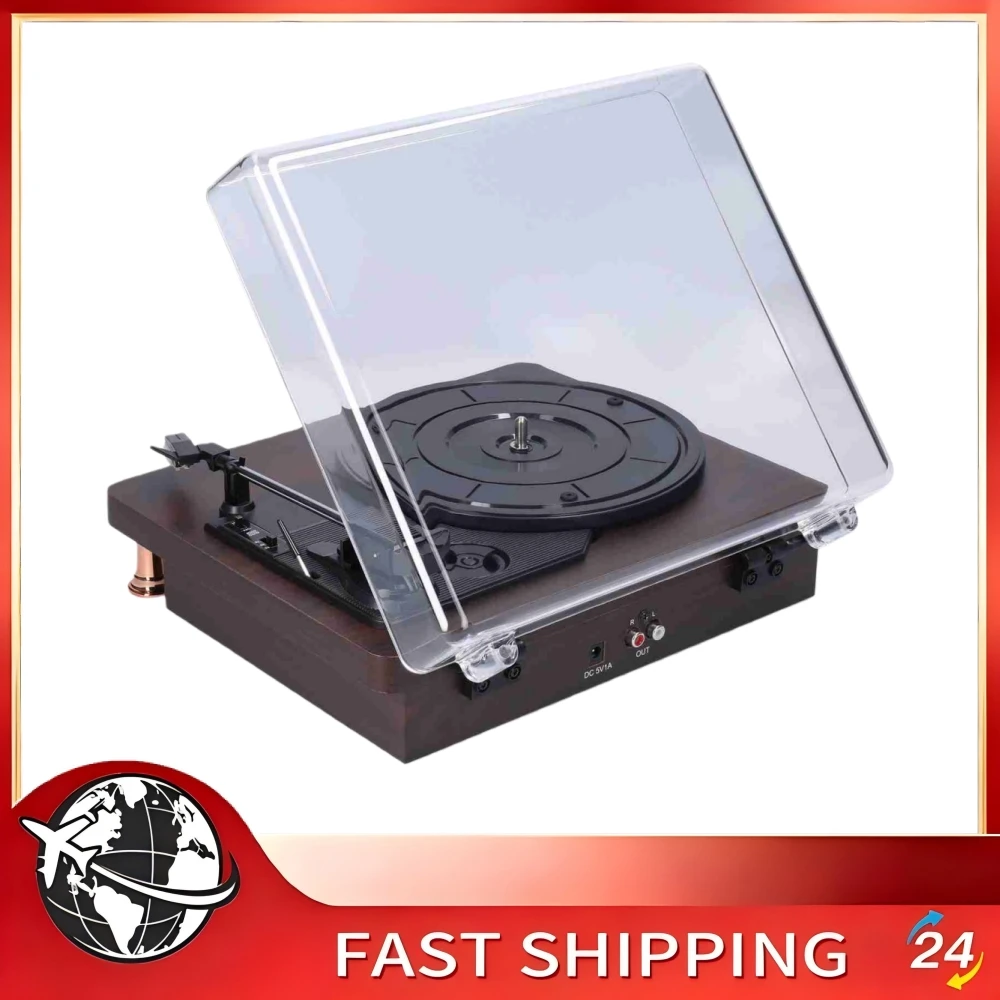 

Qiilu Retro Vinyl Record Player 33RPM 45RPM 78RPM Record Player 5V 1A Home Audio Decoration DIY Assembly Upgrade Accessory