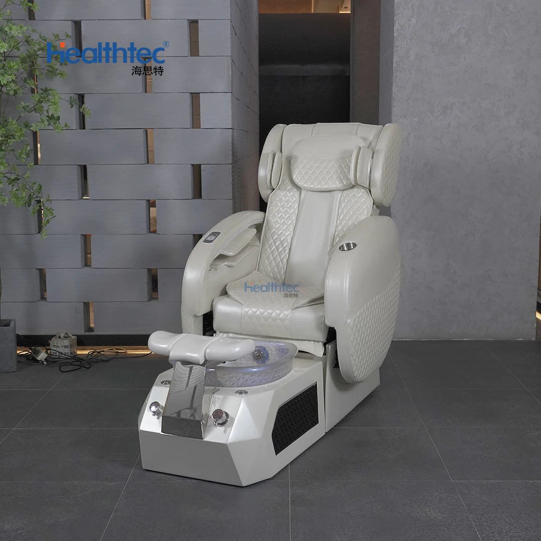 Healthtec New Arrival White Massage Pedicure Spa Chair for Nail Salon