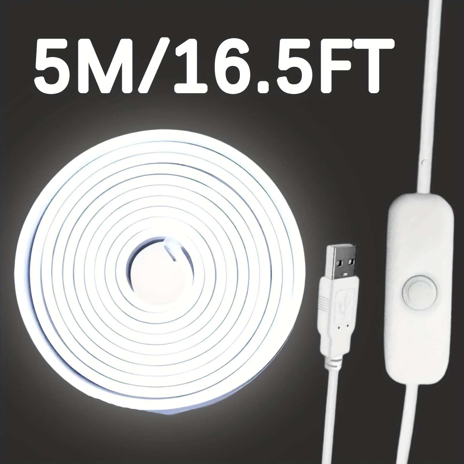 

1-5m White LED Neon Strip-Rated Flexible Single-Color-like Effects Compatible,Indoor/Outdoor for Parties,Bedside,TV,Shower