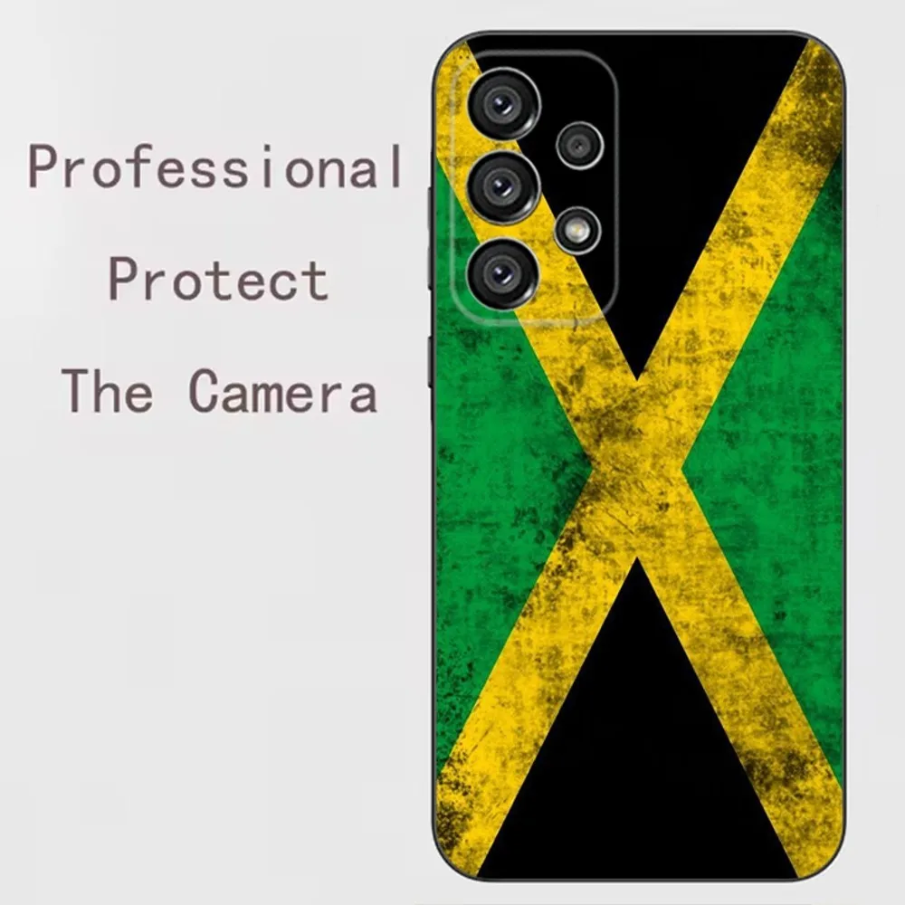 Jamaican Flag  Phone Case For Samsung Galaxy A91,A80,A73,A72 ,A71,A53A52,A32 ,A31A22,A21s,A20,Black Cover