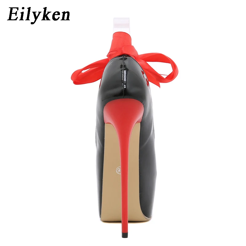 Eilyken Sexy Thin Heels Woman Pumps Fashion Round Toe Slingback Ankle Strap Party Nightclub Stripper Platform Shoes