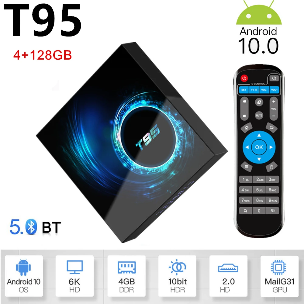 

Приставка Смарт-ТВ T95 HD 6K, Android 2024, Allwinner H6, 4 + 10,0 ГБ, Wi-Fi