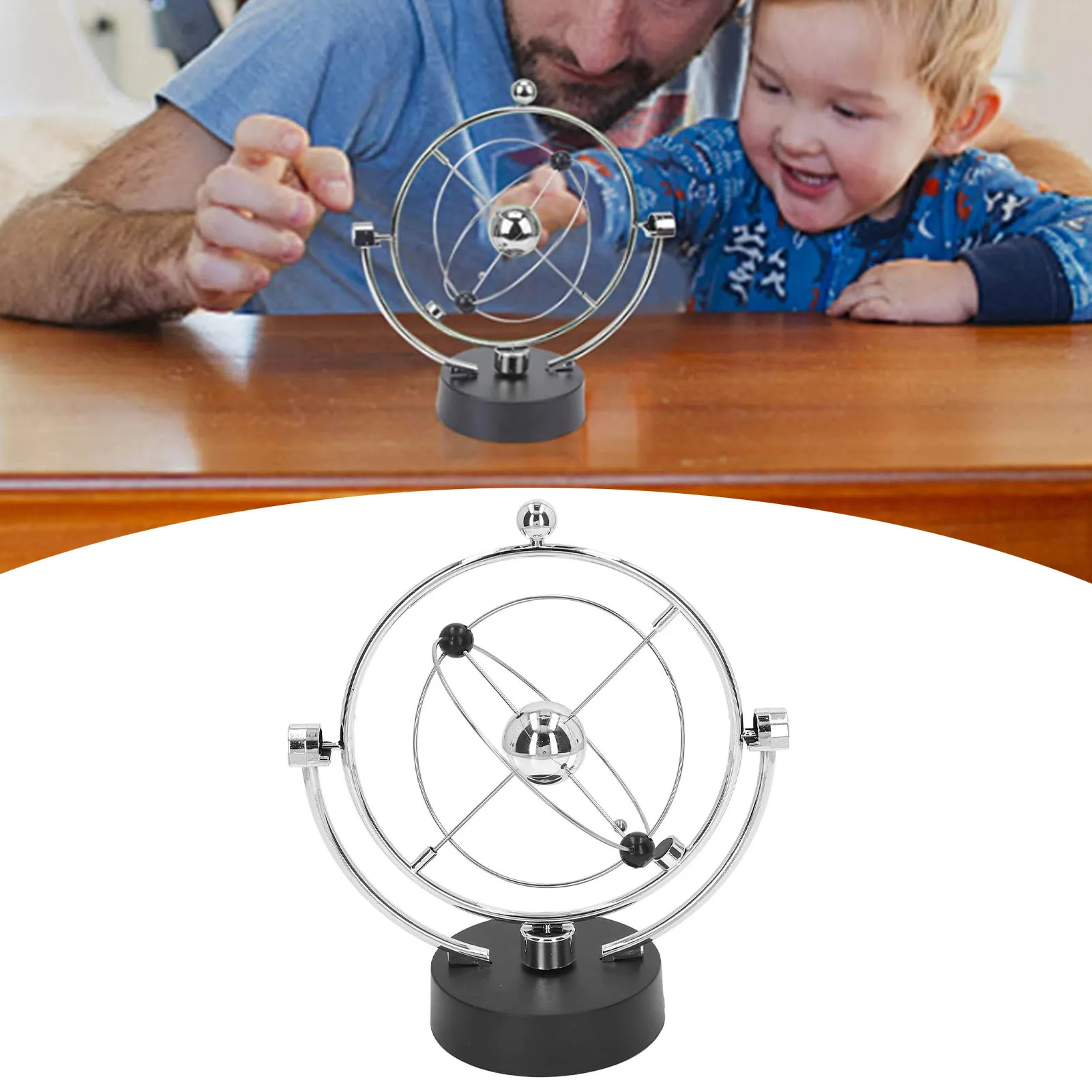 Perpetual Motion Swing Ball Electronic Solar System Magnetic Swing Energy Orbit Desktop Ornament