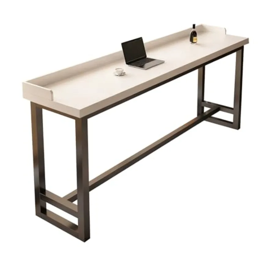 

Industrial Bar Table with Metal Footrest, 41" Counter Height Pub Table, Sturdy Metal Frame Dining Table for Home, Bar, Restaura