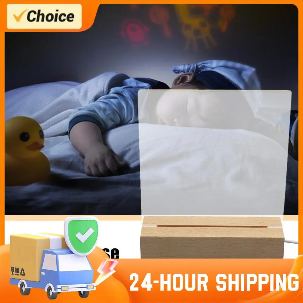 Creative LED Wood Display Base Rectangle Crystal USB Lighted Stand for Resin Art Decorative Ornament Kids Gifts