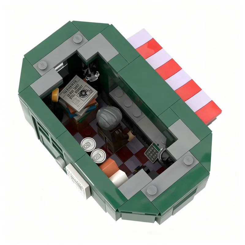 460 Uds. MOC quiosco esquina Modular paisaje urbano modelo bloques de construcción regalos de navidad DIY juguetes arquitectura creativa Idea educación