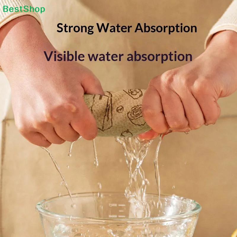 1Roll Microfiber Kitchen Cleaning Cloth Thickened Super Absorbent Dish Cleaning Towels Tearable Non Stick Kitchen Towels