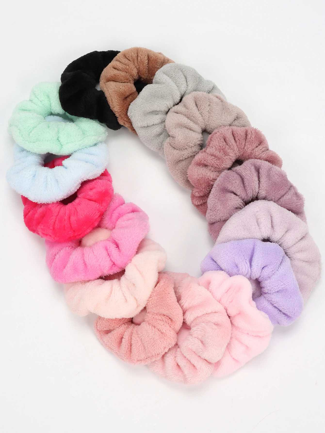 4er-Pack Haargummis, flauschig und weich, elastische Plüschhaargummis, Haargummis für Pferdeschwänze, die das Haar schützen, ohne es zu beschädigen_voghion.com