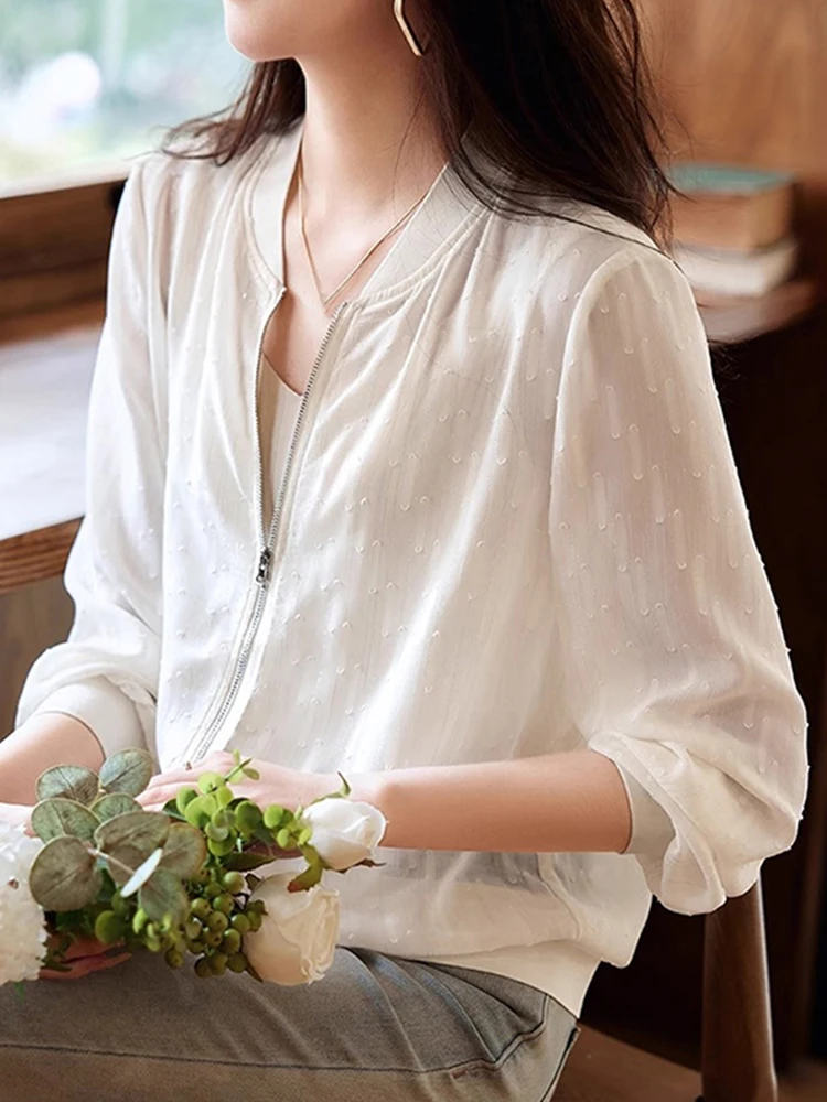 ملابس خارجية كورية بسيطة غير رسمية جديدة 2025 للسيدات بسحّاب للحماية من الشمس ملابس خارجية متعددة الاستخدامات للتخسيس الخارجي irt