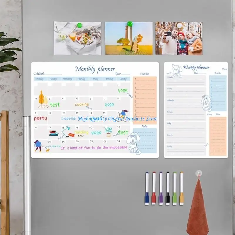 U2JE Calendar Whiteboard Weekly Planner Fridge Monthly Calendar Board