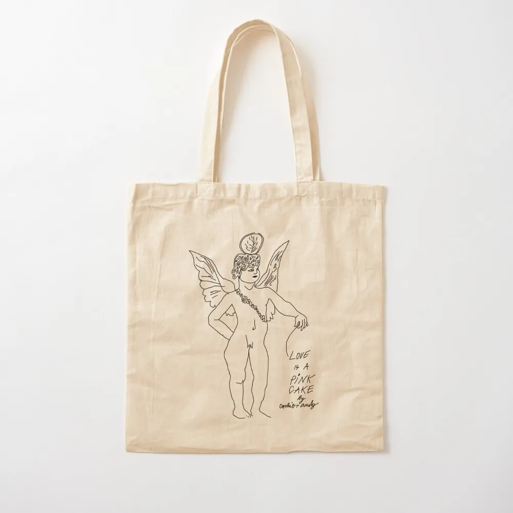 Andy Warhol - ความรักคือเค้กสีชมพู Tote Bag กระเป๋านักช้อป กระเป๋าใบใหญ่ กระเป๋าผ้าแคนวาสส่วนบุคคล