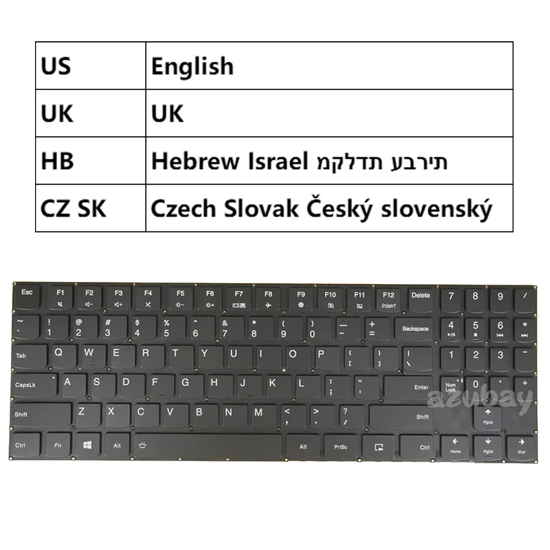 

Keyboard For Lenovo IdeaPad Y540-17IRH Y540-17IRH-PG0 Y545 Y545-PG0 LCM16F8 YC5YB-US PC5YB-UK YC5YB-CZ US UK Hebrew Czech Slovak