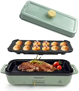 

Электрическая сковорода-гриль с двумя противнями - антипригарная мультиварка для такояки, кейк-попсов, стейков и многого другого