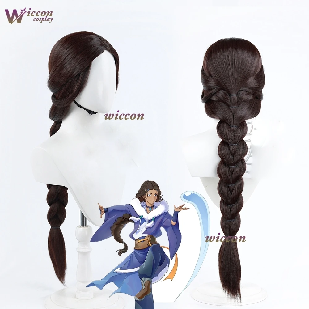 Cos C COS Anime Avatar Long Dark Brown Braid Katara Cosplay Wig Heat Resistant Synthetic Wig Halloween The Last Wig Airbender