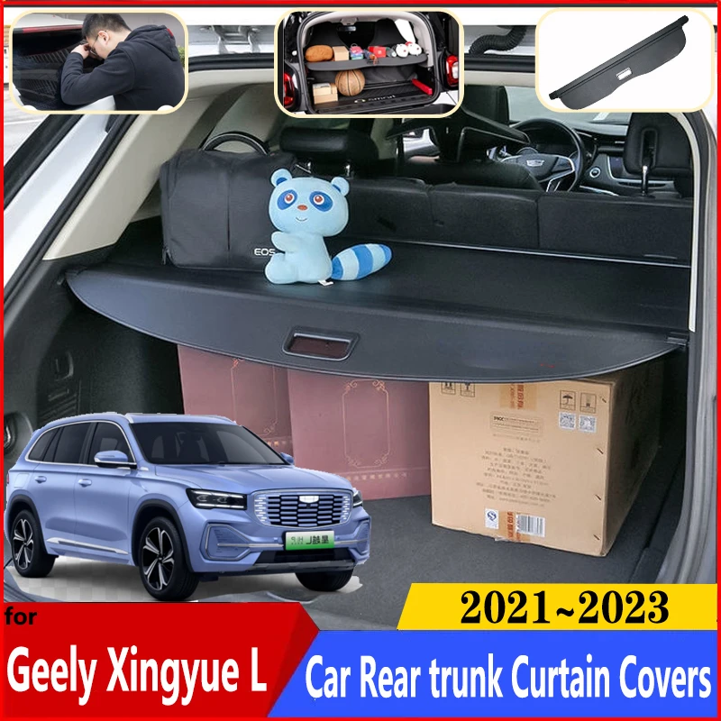 Car Trunk Curtain For Geely Xingyue L 2023 2022 2021 Monjaro Car Trunk Luggage Curtain Cargo Cover Anti-peeping Auto Accessories