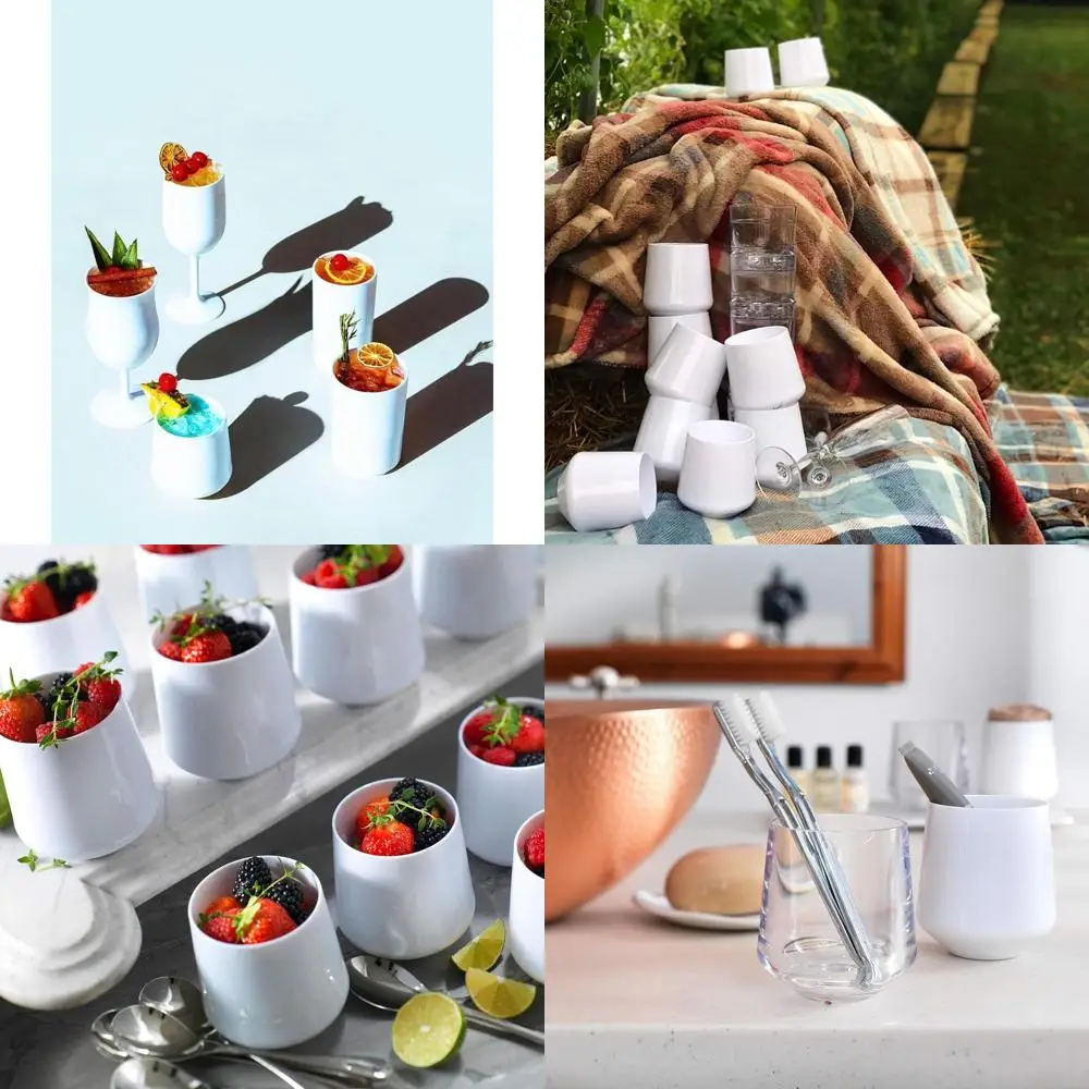 

Set of 4 Unbreakable 12 oz Tritan Plastic Wine Glasses, Made in USA, Reusable, BPA-Free, Shatterproof for Indoor & Outdoor Use,