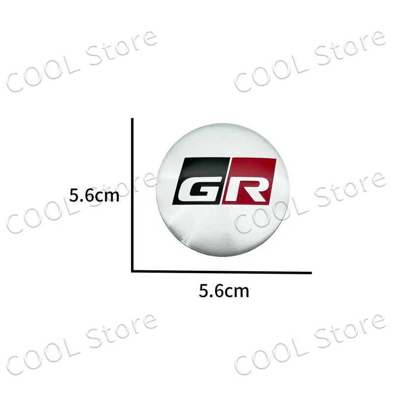 Car Decor 4Pcs 56mm GR Sport Emblem Wheel Center Tire Dust Cover Stickers For Toyota Camry Prius Rav4 Corolla Hilux Yaris