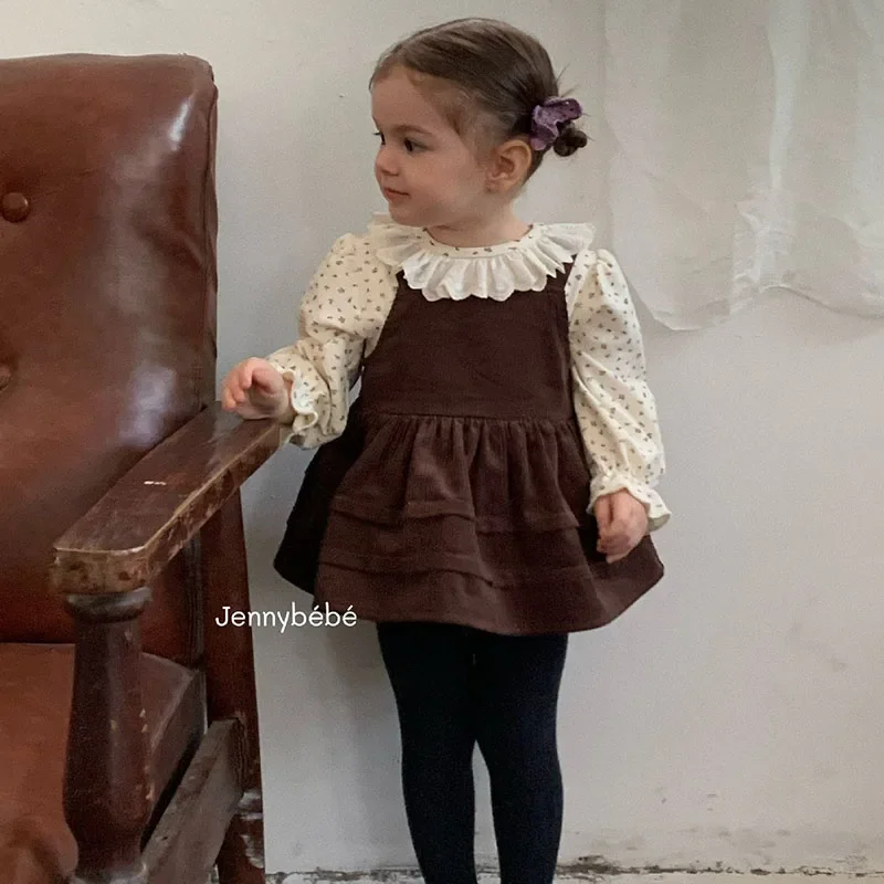 2025 New Autumn Newborn Baby Girls Clothing Set Long Sleeved Cotton T-shirt Sleeveless Jumpsuit Toddler Baby Girl Clothes Suit