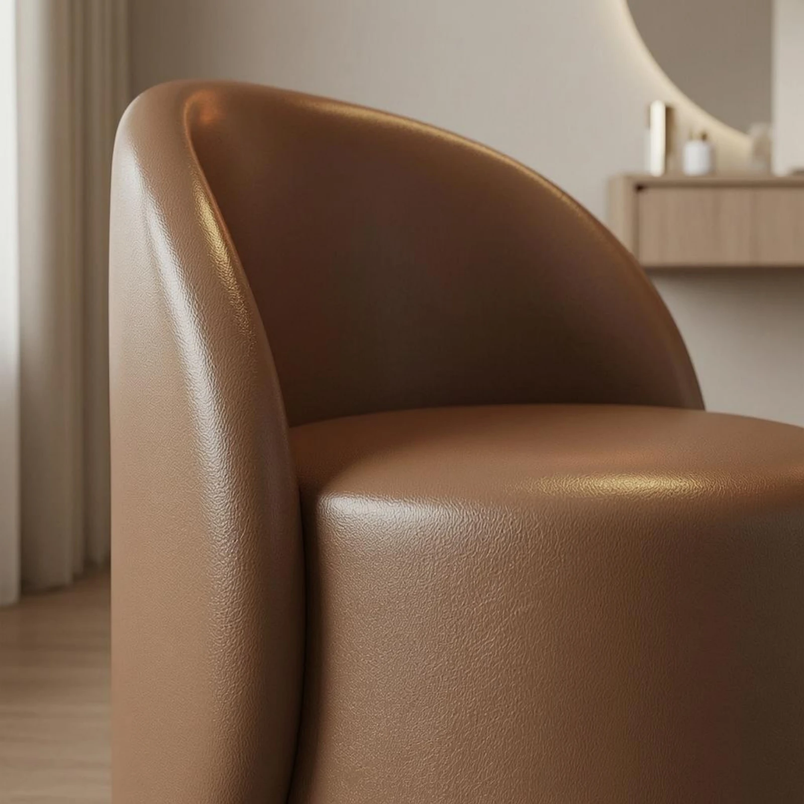 

Upholstered Vanity Stool Padded Seat Low-Back Vanity Chair Upholstered Makeup Chair Backrest Support Dressing Stool for Bedroom