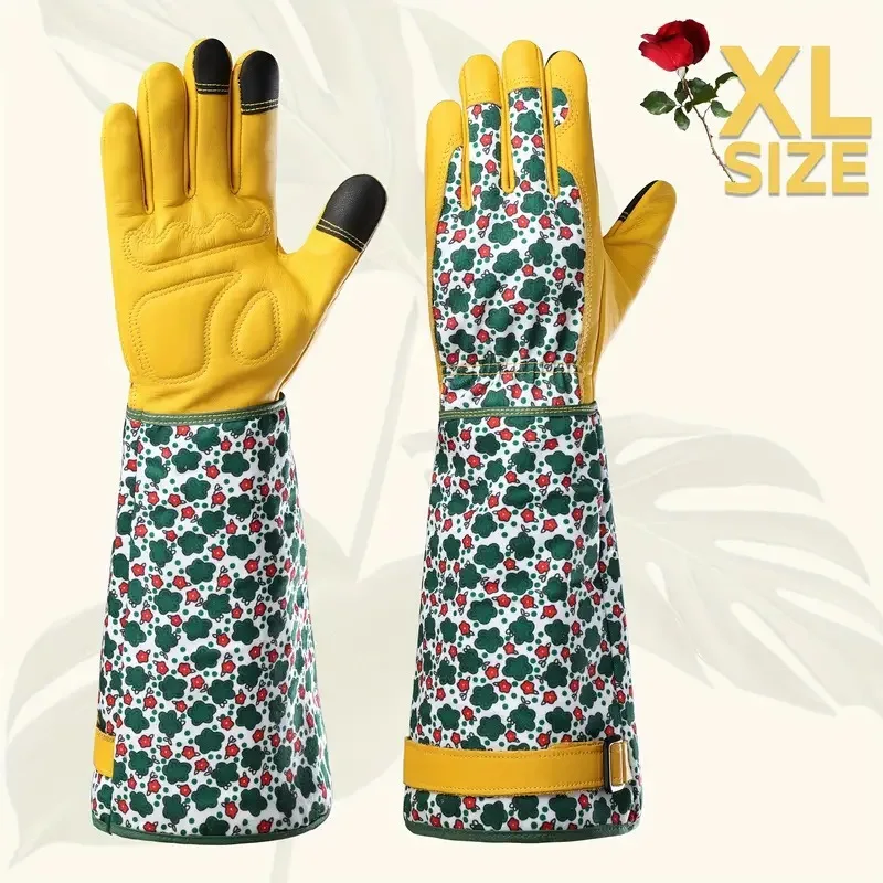 Устойчивые к проколам перчатки из воловьей кожи, защитные перчатки для садоводства, для обрезки розы, кактуса, пилинга каштана, защитные перчатки для работы