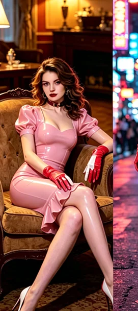 Latex Rubber Gummi Cosplay Party Halloween Handmade custom Dress--not gloves