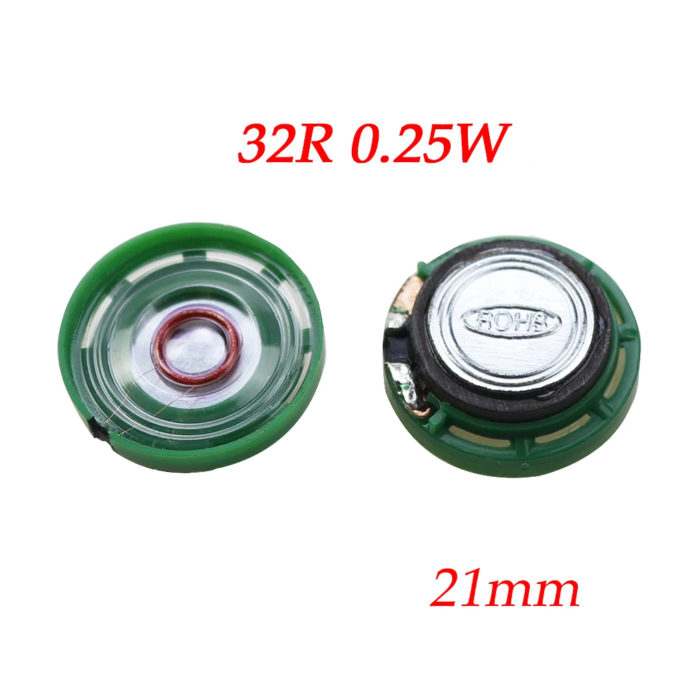 2 pièces 8 Ohm 0.25W 0.5W 16 Ohm 32 Ohm haut-parleur 8R 16R 32R 20mm 21mm 23mm 27mm 29mm 36mm 40mm de diamètre haut-parleur