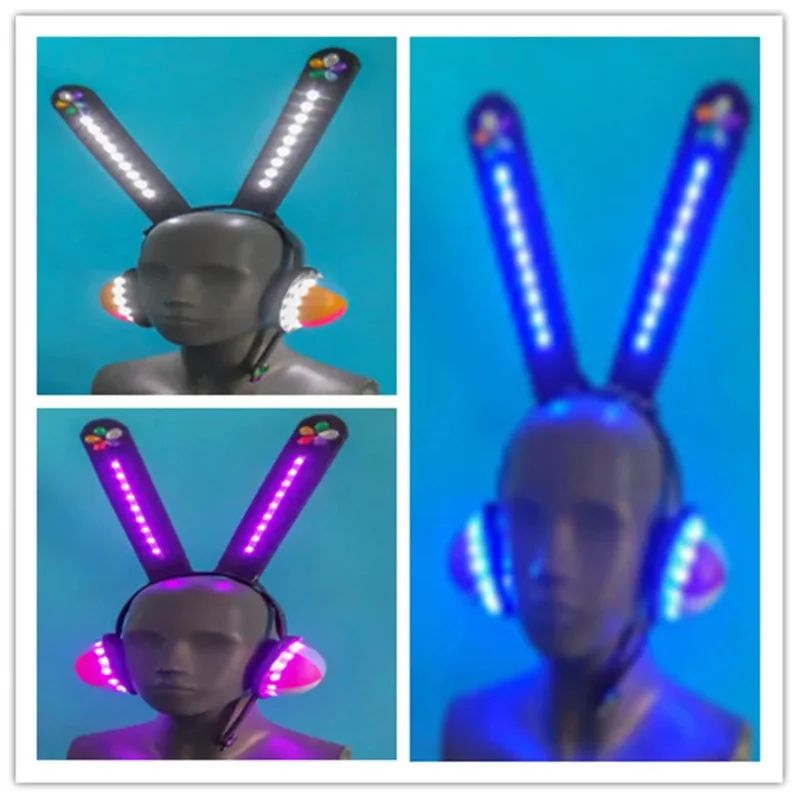 

DY20Hot Sale Love live Cyber Idolized LED Headset/headphone cosplay prop All members headpiece can be lighted for Halloween part