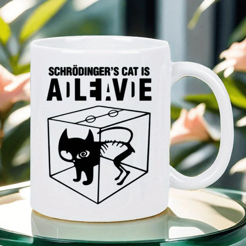 

Кружка Schrödinger's Cat — забавная научная кофейная кружка для подарков, домашнего декора, любителей компьютерщиков, уникальных коллекционеров и любителей квантовой физики