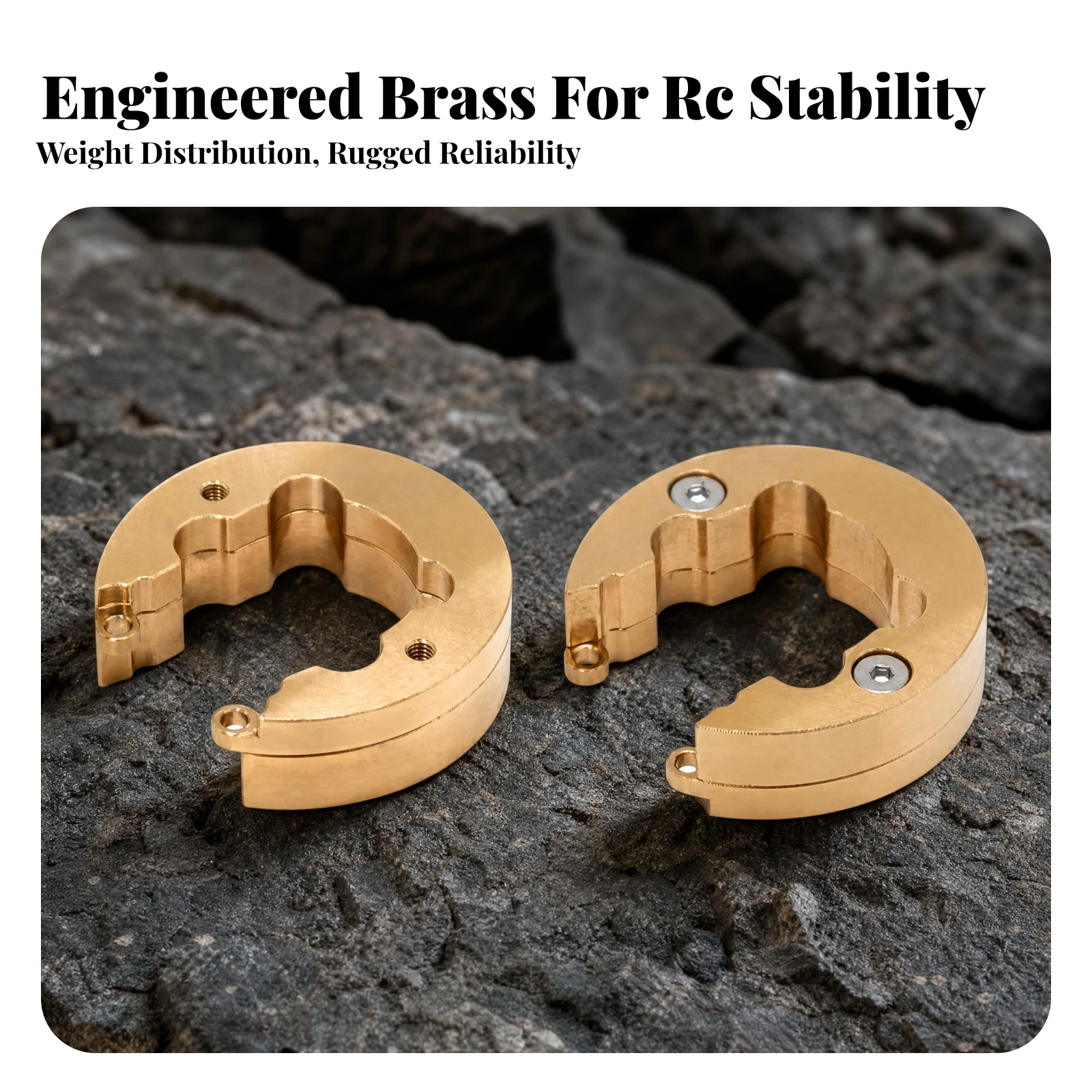 2 Pieces RC Upgrade Parts Long-Lasting CROSSRC Crawler Portal Axle Counterweight Portal Axle Weight Set with Fixing Screws