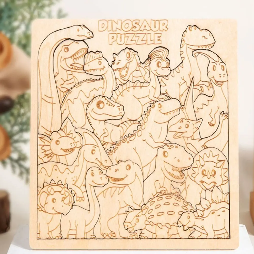 Animais da floresta dinossauro quebra-cabeça desafiador cérebro teaser forma dos desenhos animados quebra-cabeças diy dos desenhos animados forma animal quebra-cabeças jogo da família