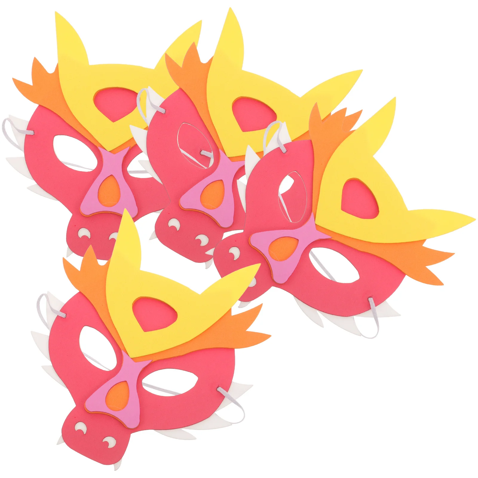 4 pcs Dragon For Kids Eva Cosplay Party Mask For Toddler Children Masquerade Stage Performance Animal Face Mask