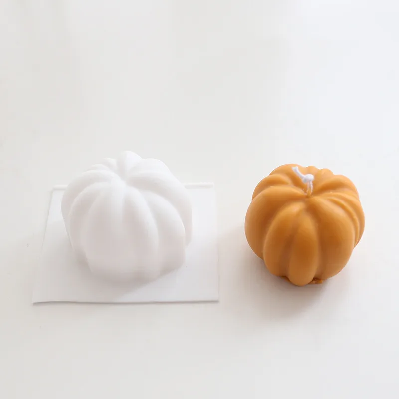 3D Pumpkin Candle Silicone Mold DIY Halloween Plaster Art Craft Candle Soap Making Handmade Chocolate Cake Mold Decorating Tool