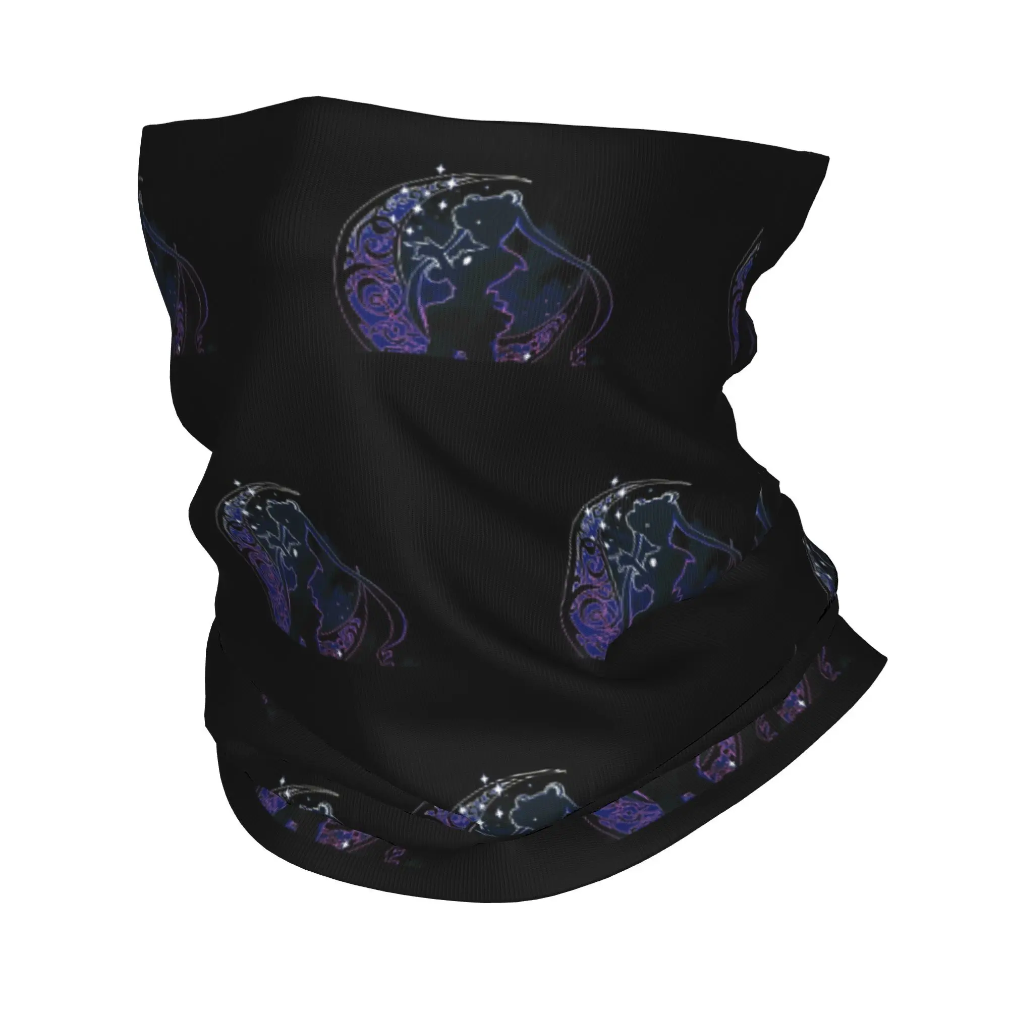 Custom Sailors Cartoon Moon Neck Gaiter Men Women UV Face Shield Winter Anime Manga Bandana Scarf for Hiking