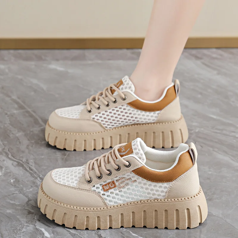 

Women's Summer Mesh Breathable Height Increasing Sports Leisure Board Shoes 2026 Stylish Footwear for Comfort And Style