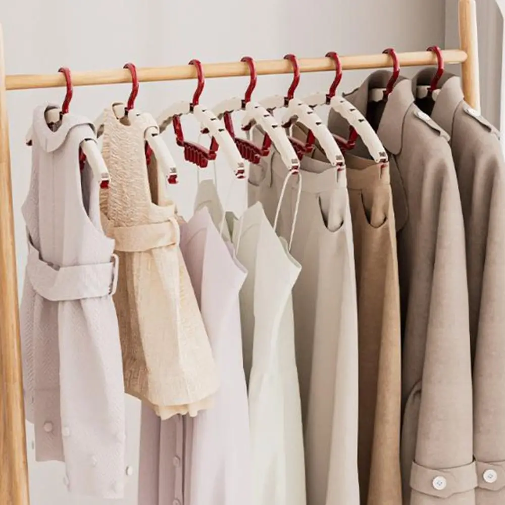 

4 Pieces Plastic 3-in-1 Clothes Drying Rack Windproof Hanging Folding Clothes Hanger Save Space Anti-slip Shoe Drying Rack